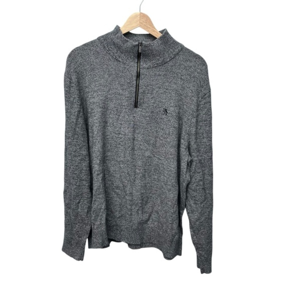 Penguin Men's Long Sleeve Gray Half-Zip Sweater Size XXL